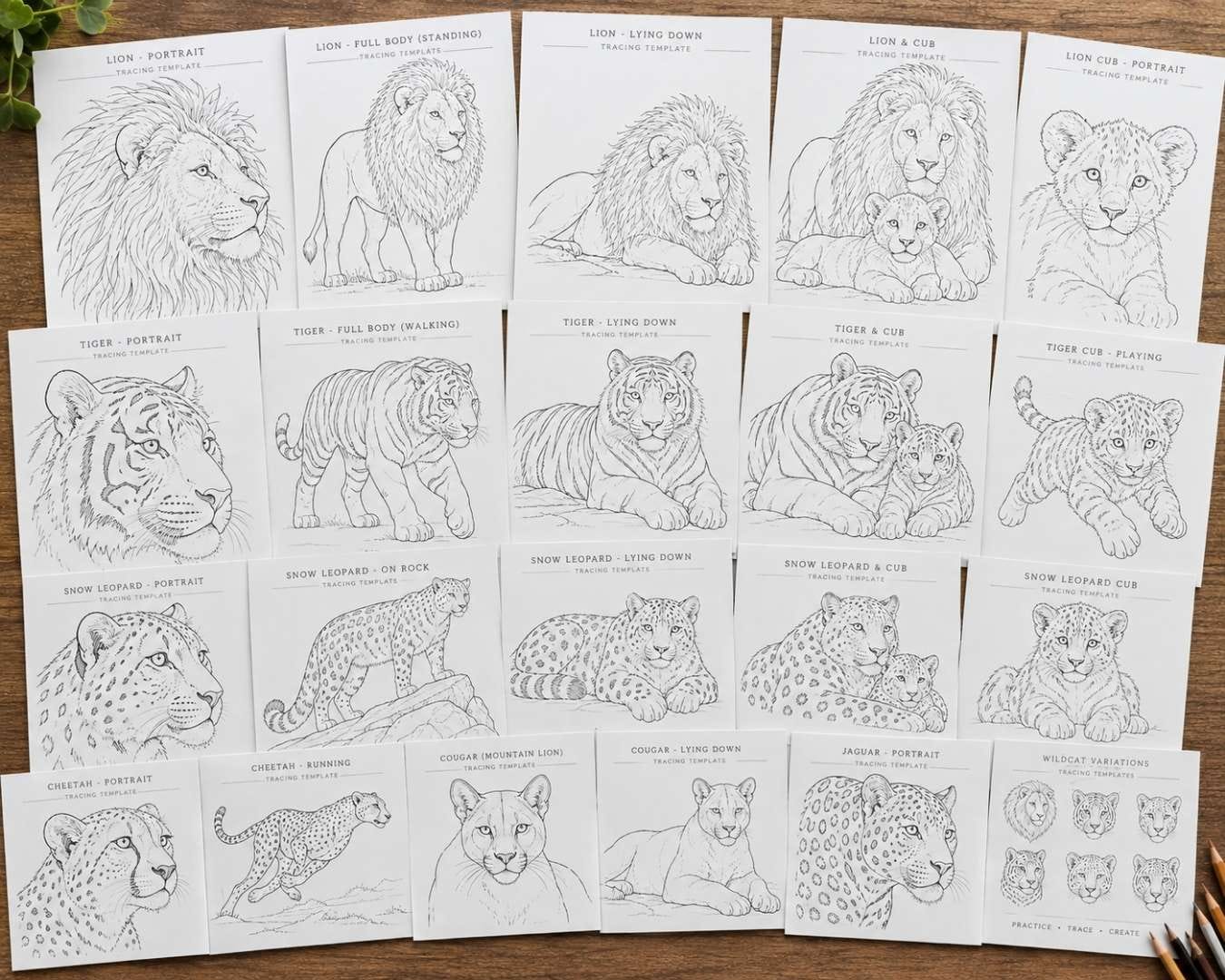 Bonus 1 printable tracing template pack
