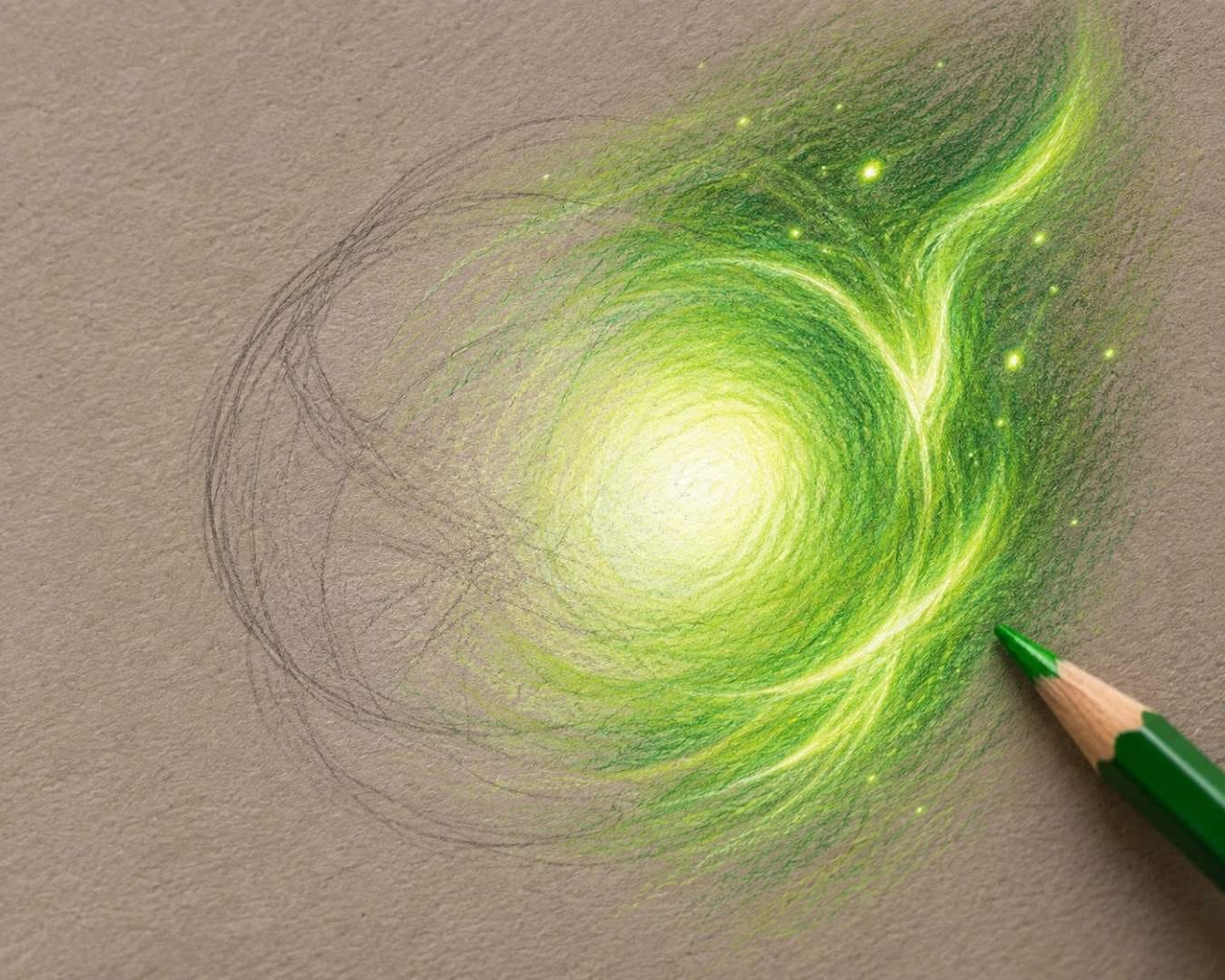Colored pencils used for the glow technique